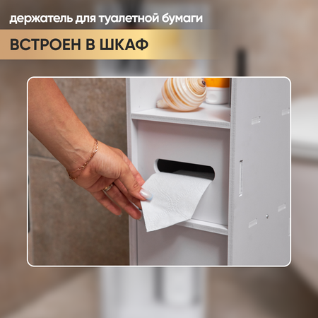 Шкафы-пенал 18х20х60 oqqi для туалетной бумаги или мелочей в ванной комнате