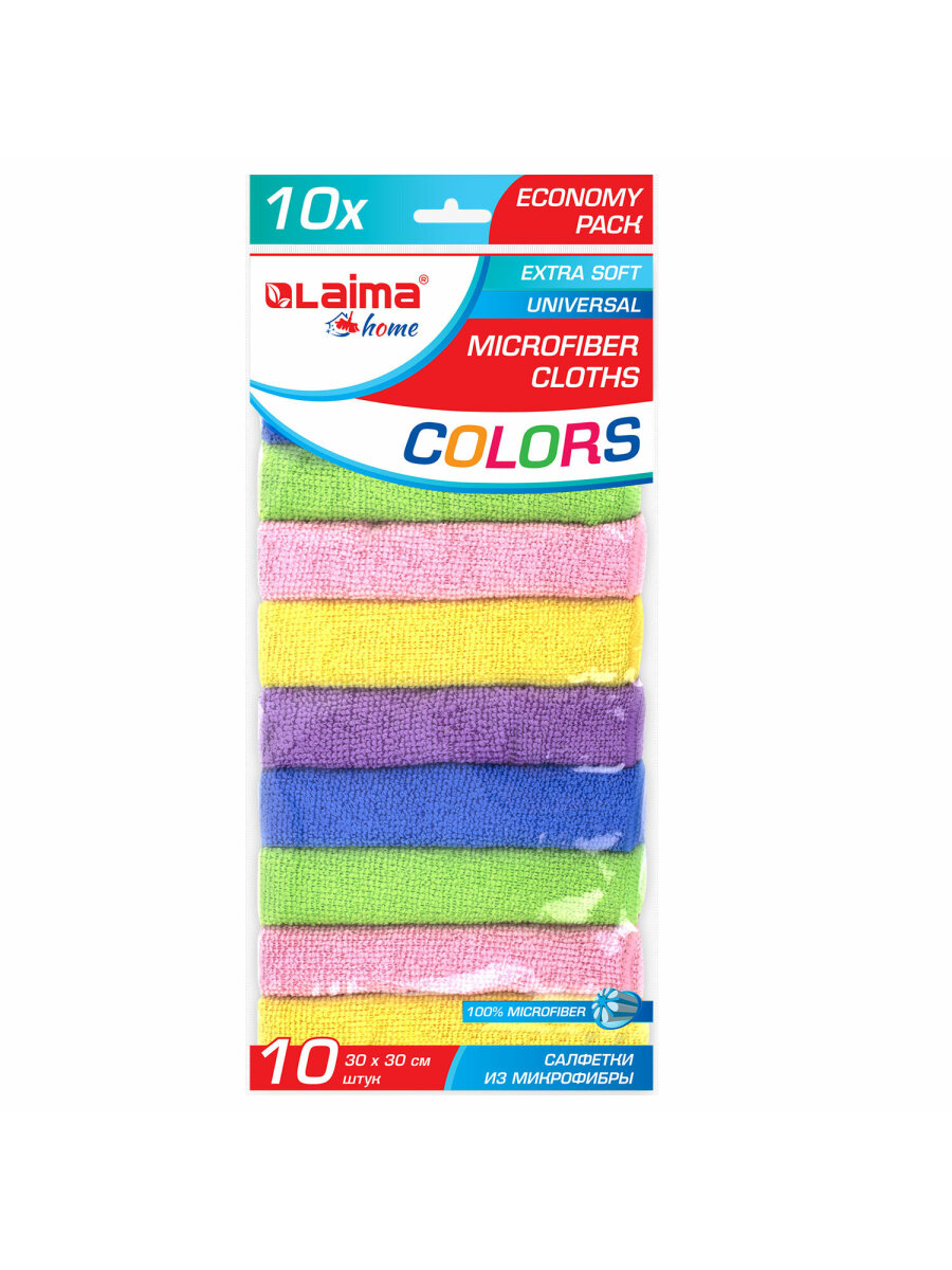 Салфетки для уборки Лайма универсальные из микрофибры 30х30см 10 шт - фото 8