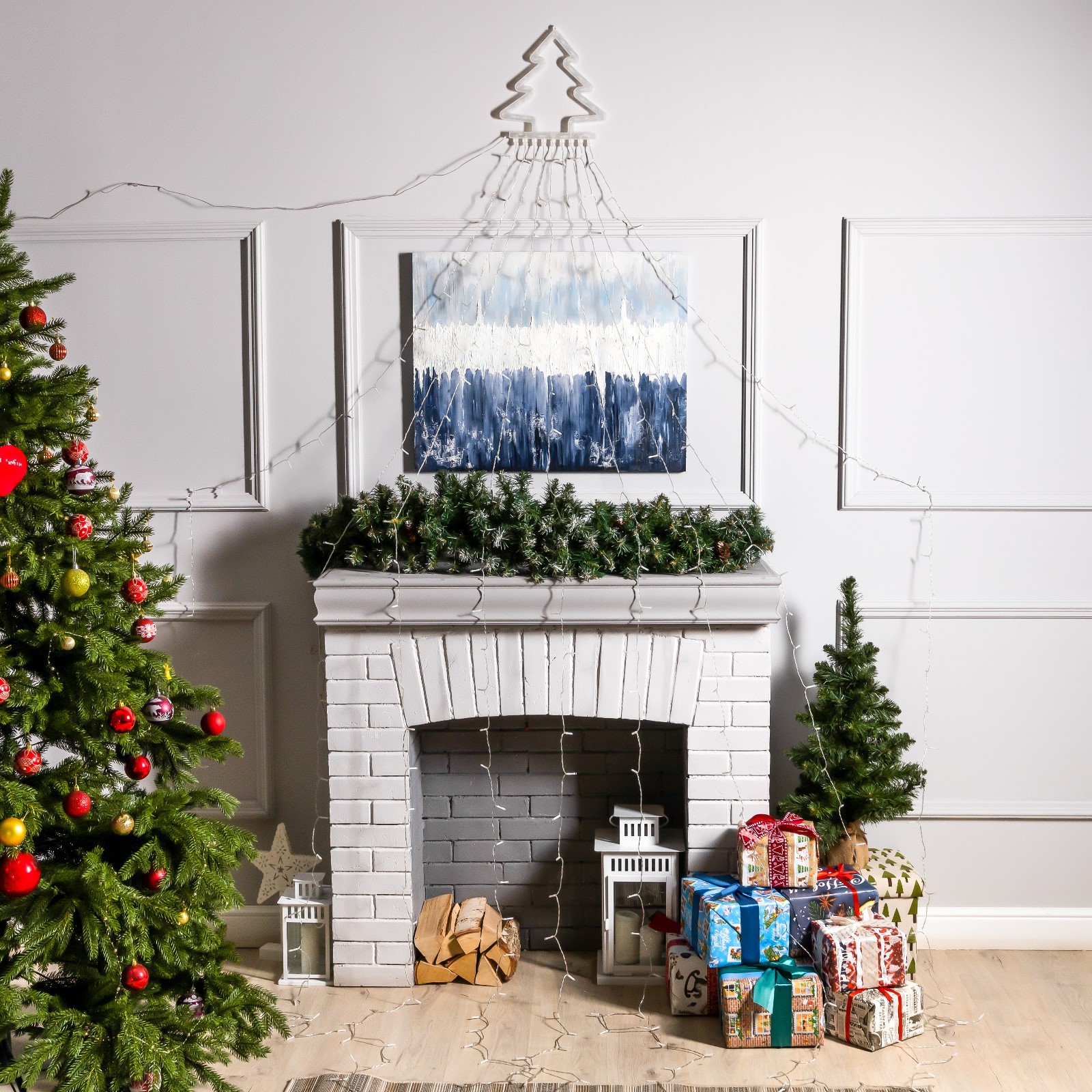 Светодиодная фигура Sima-Land «Ёлка» 3.5 м пластик 9 нитей 220 В свечение тёплое белое - фото 2