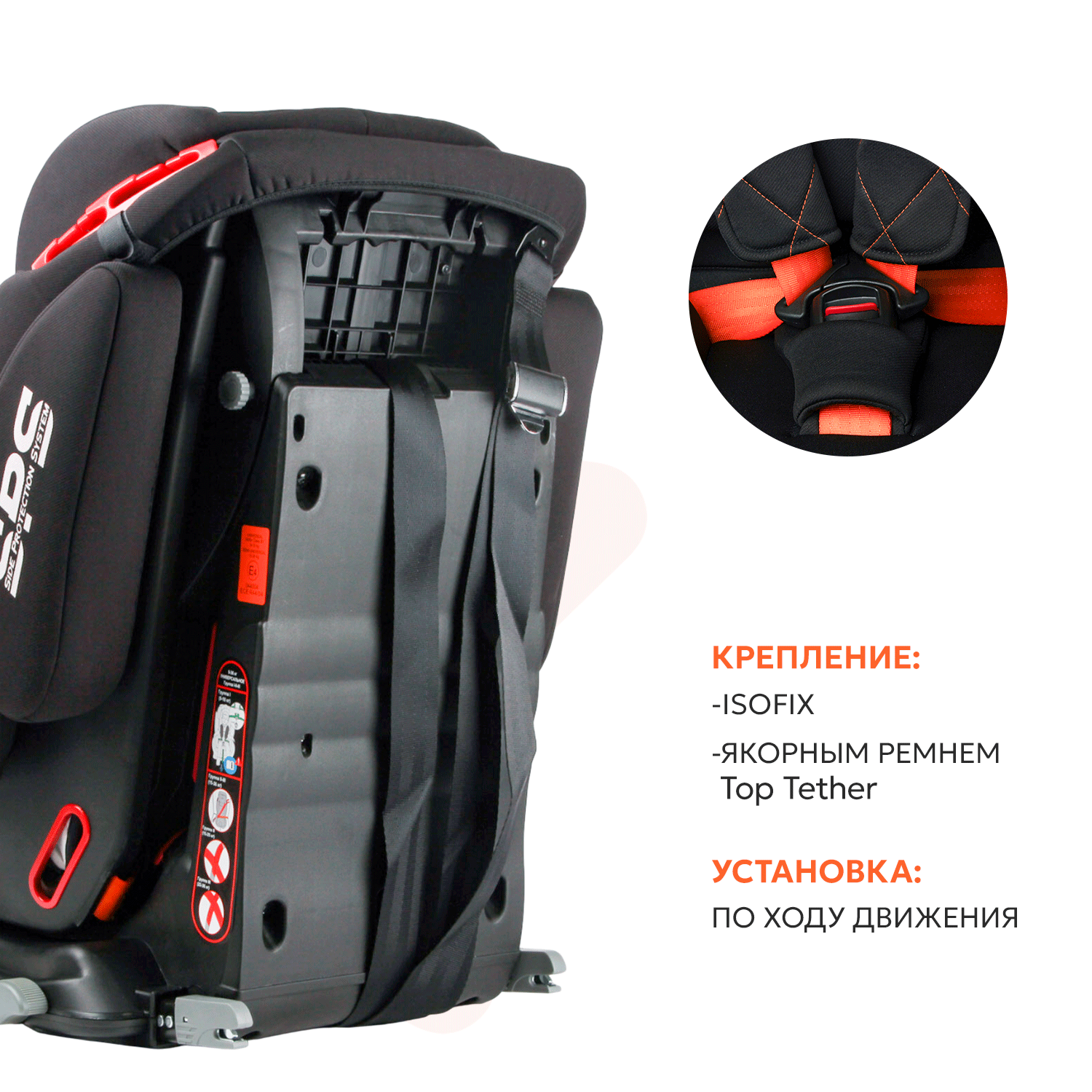 Автокресло Olsson Voyager Fix Black Sport Isofix 1/2/3 (9-36 кг) - фото 5