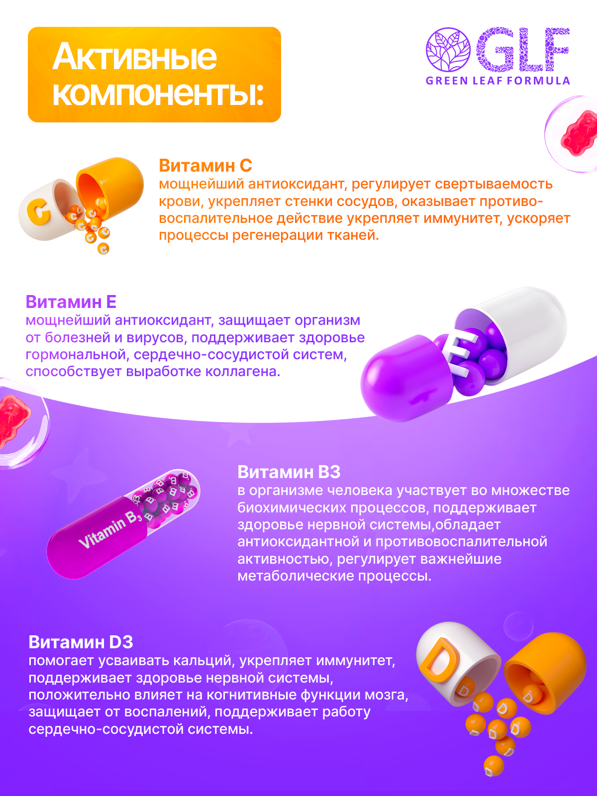 Мультивитамины Green Leaf Formula мармеладки мишки ягодный микс - фото 5