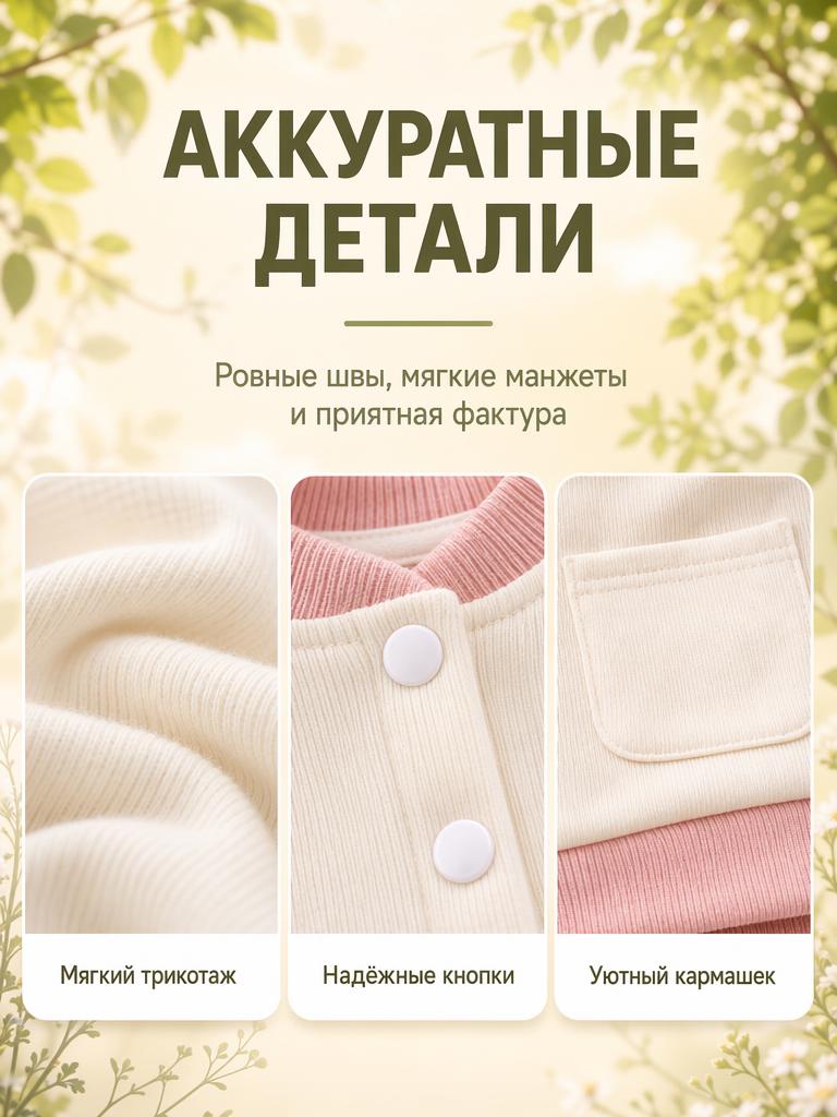 Бомбер Bambooland cardigan_pinkrabbit - фото 4