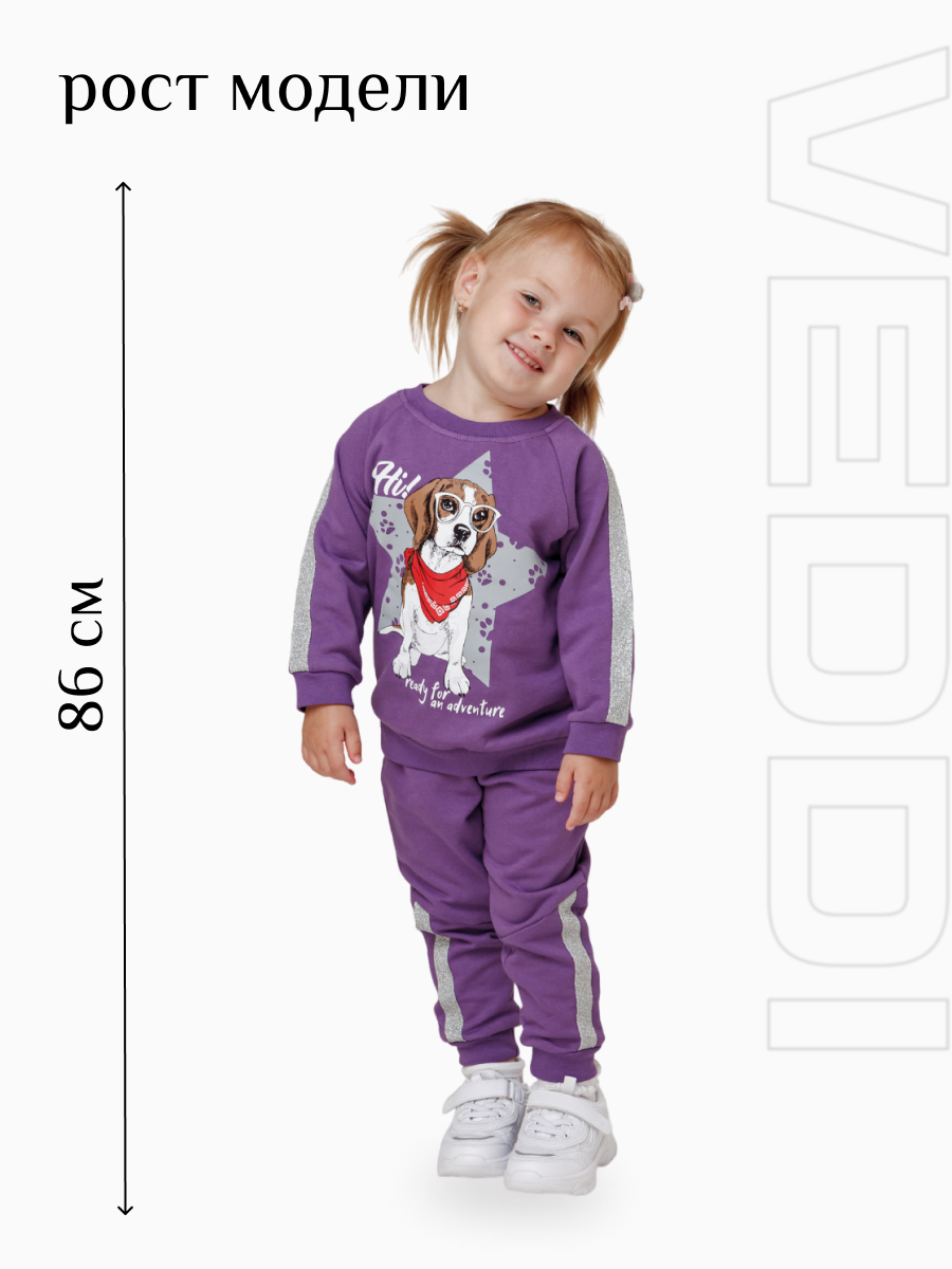 Свитшот и брюки VEDDI 635/2ф-21/фиолетовый бигль - фото 5