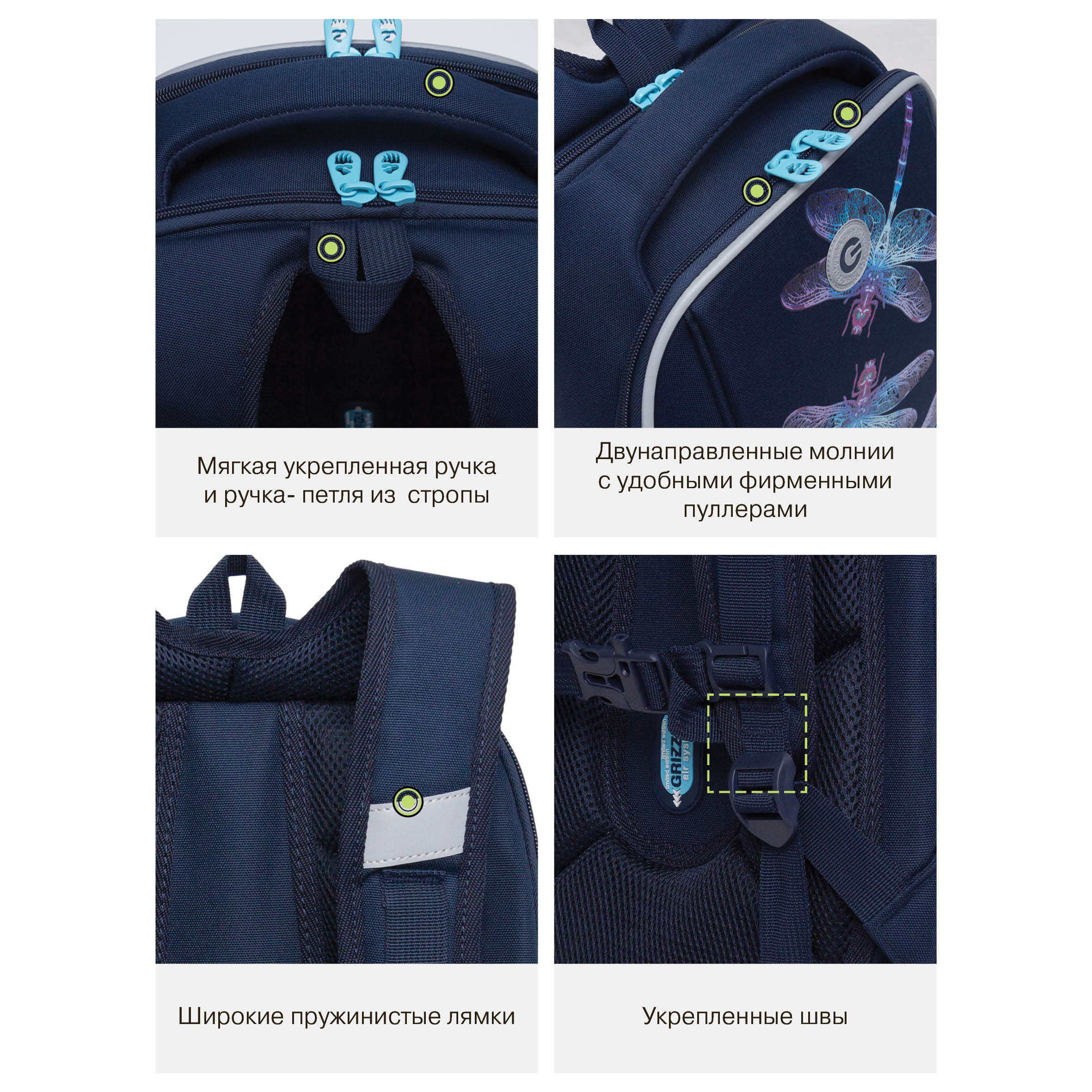Ранец Grizzly Стрекозы - фото 11