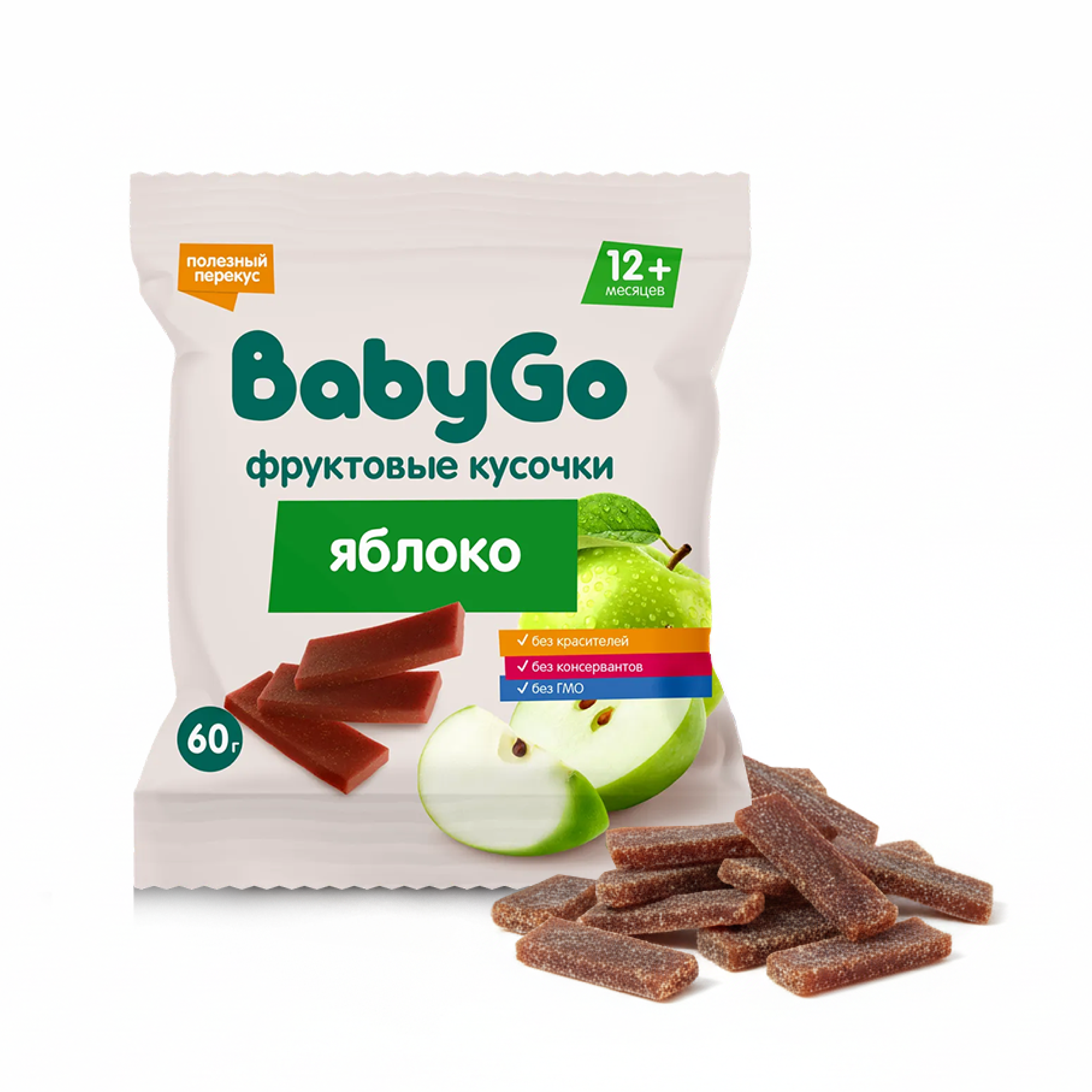 Фруктовые кусочки BabyGo из яблок с 12 мес 60 г - фото 2