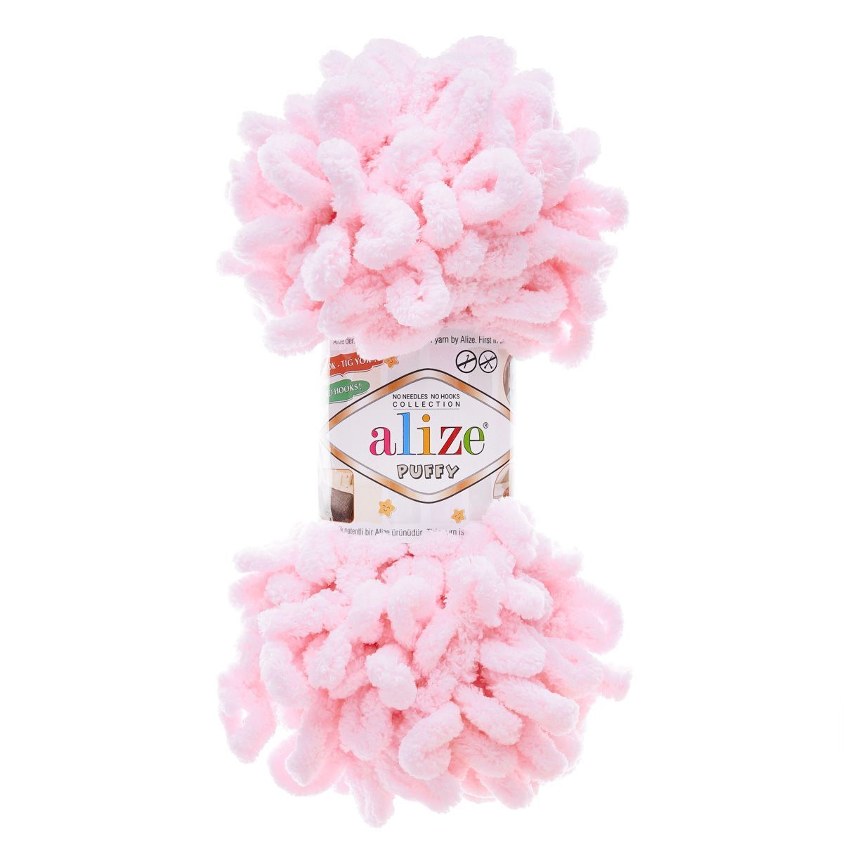 Пряжа для вязания Alize puffy 100 г 9 м микрополиэстер фантазийная плюшевая 31 св.розовый 5 мотков - фото 5
