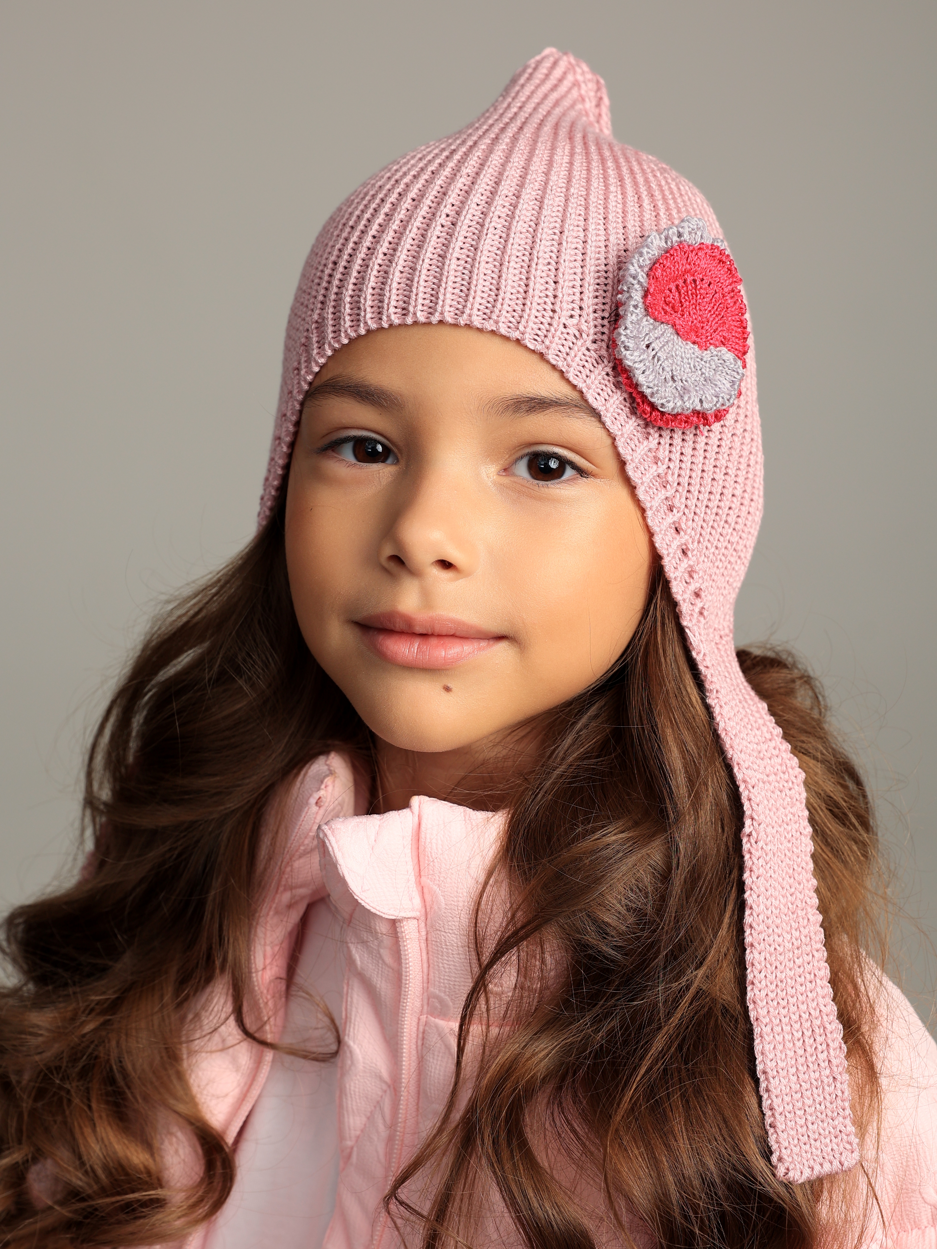 Шапка-чепчик BRIOLLINI Leyla розовая пудра - фото 1