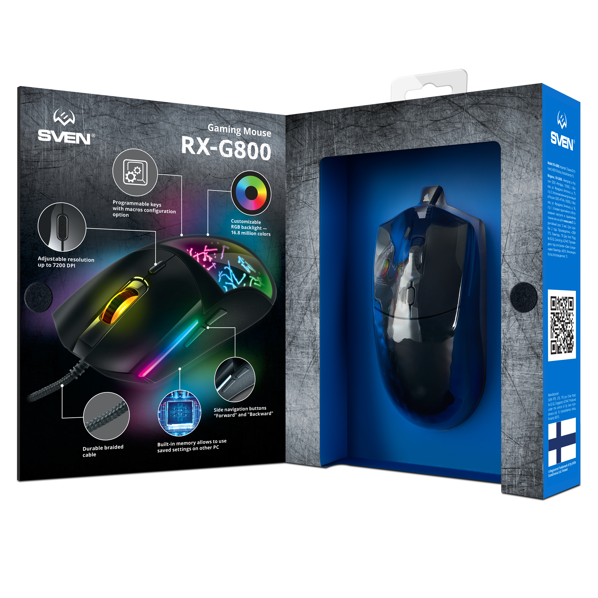 Мышь игровая SVEN rx-g800 с RGB-подсветкой - фото 3