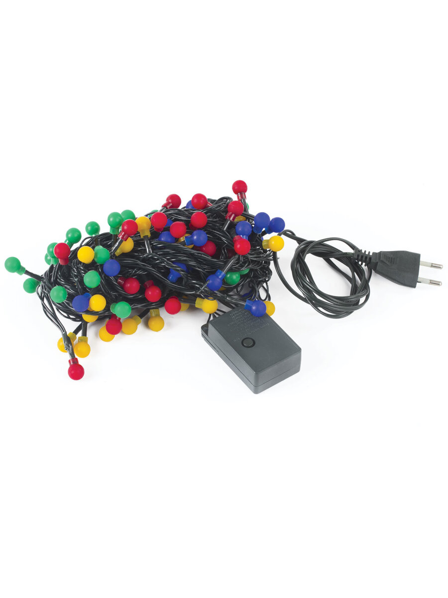 Электрогирлянда Золотая сказка светодиодная Шарики 100 ламп 10м многоцветная контроллер - фото 10