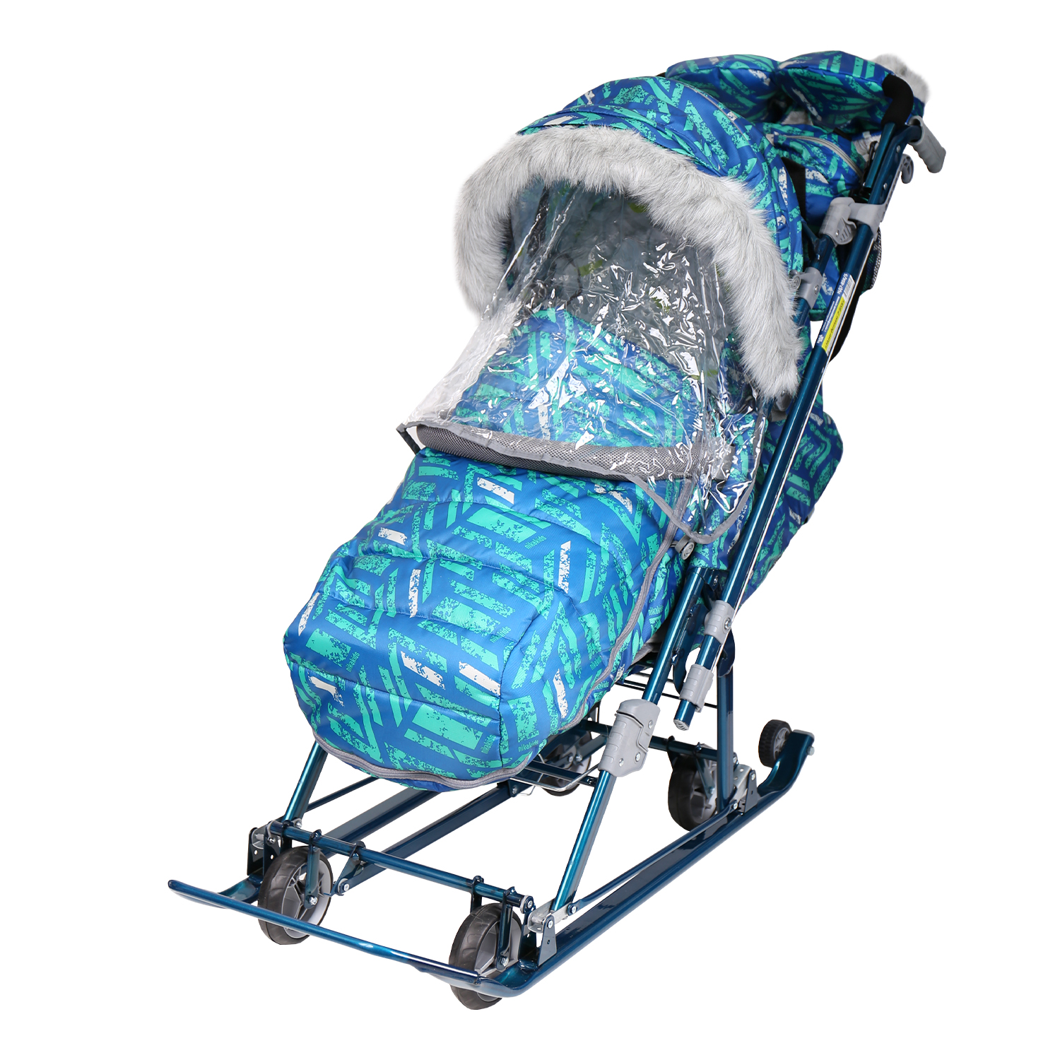 Санки-коляска Ника Синий - фото 1