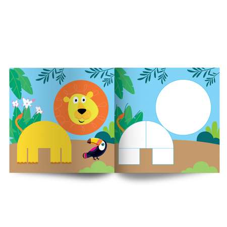 Книга ND PLAY Конструктор из наклеек для малышей Веселые животные