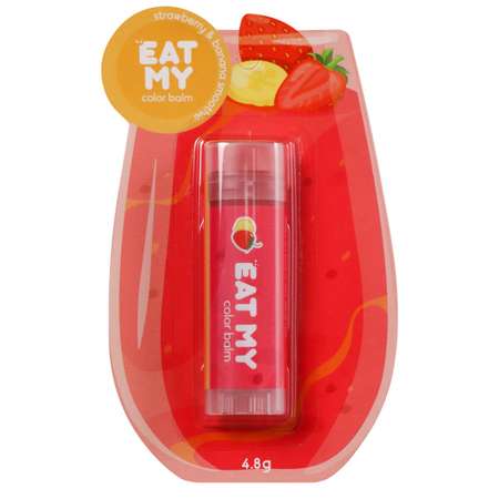 Гигиеническая помада EAT MY Клубнично-банановый смузи