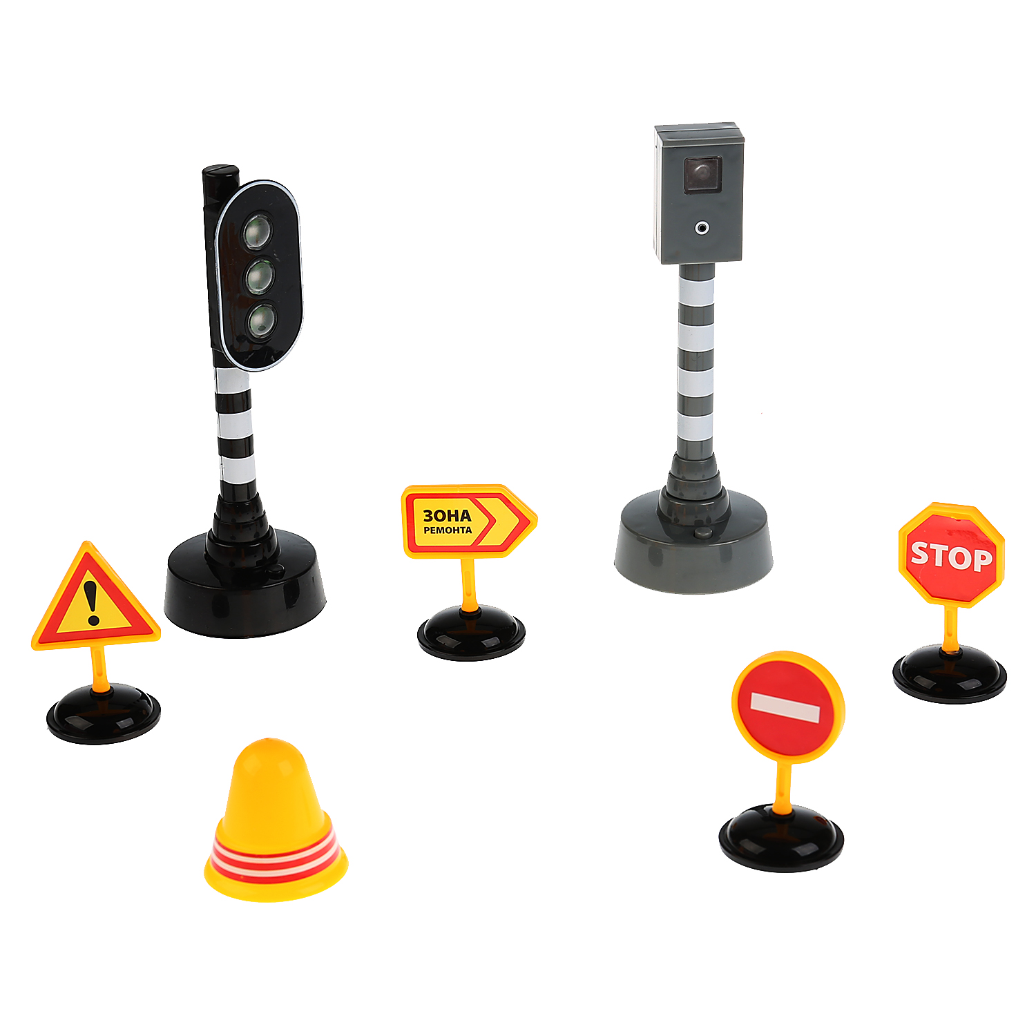 Игровой набор Технопарк Светофор Семафор Знаки 286500 - фото 1