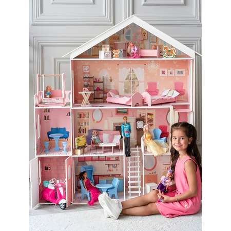 Домик для кукол PAREMO 120 см с мебелью