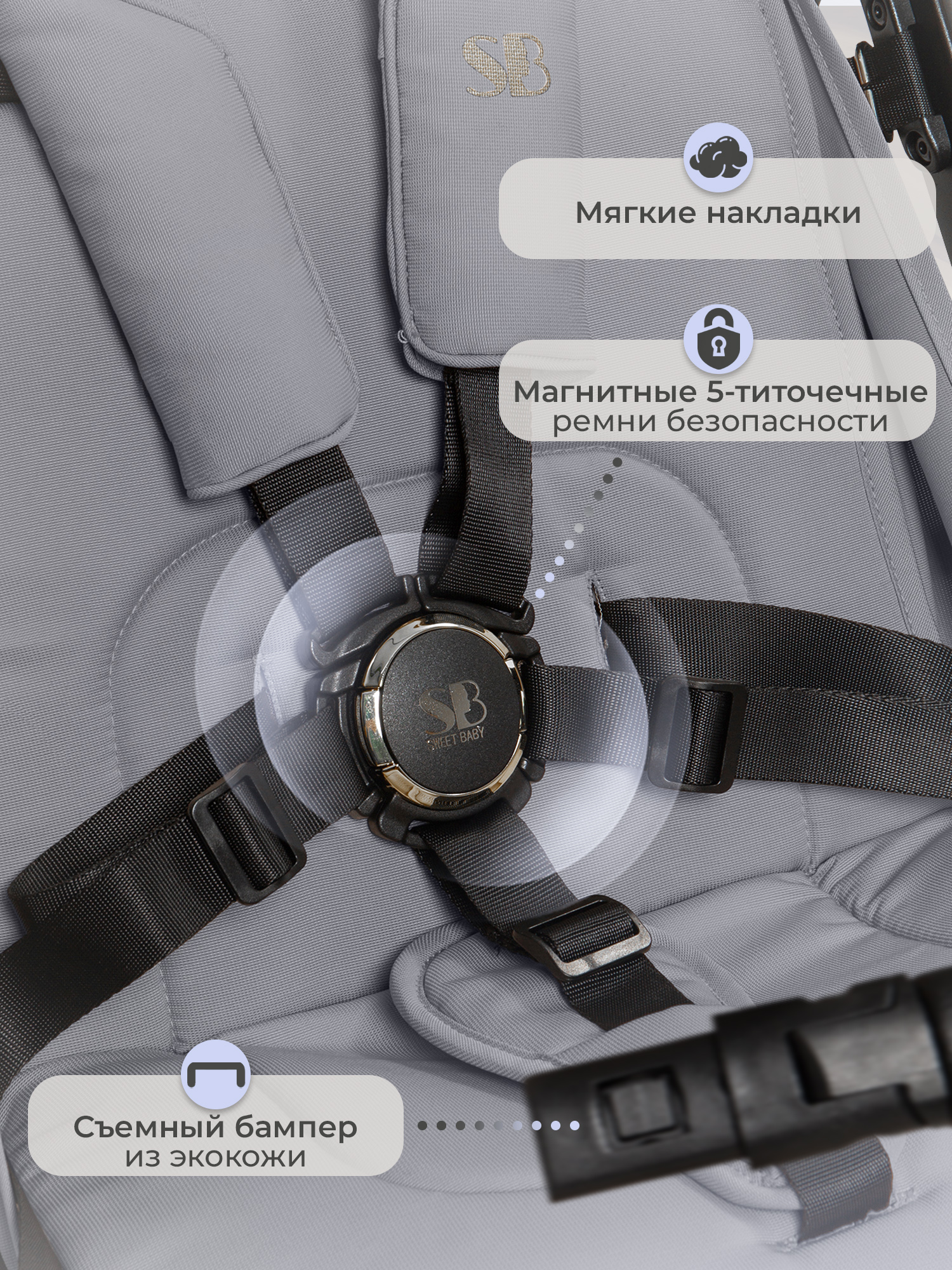 Коляска прогулочная Sweet Baby серый - фото 4