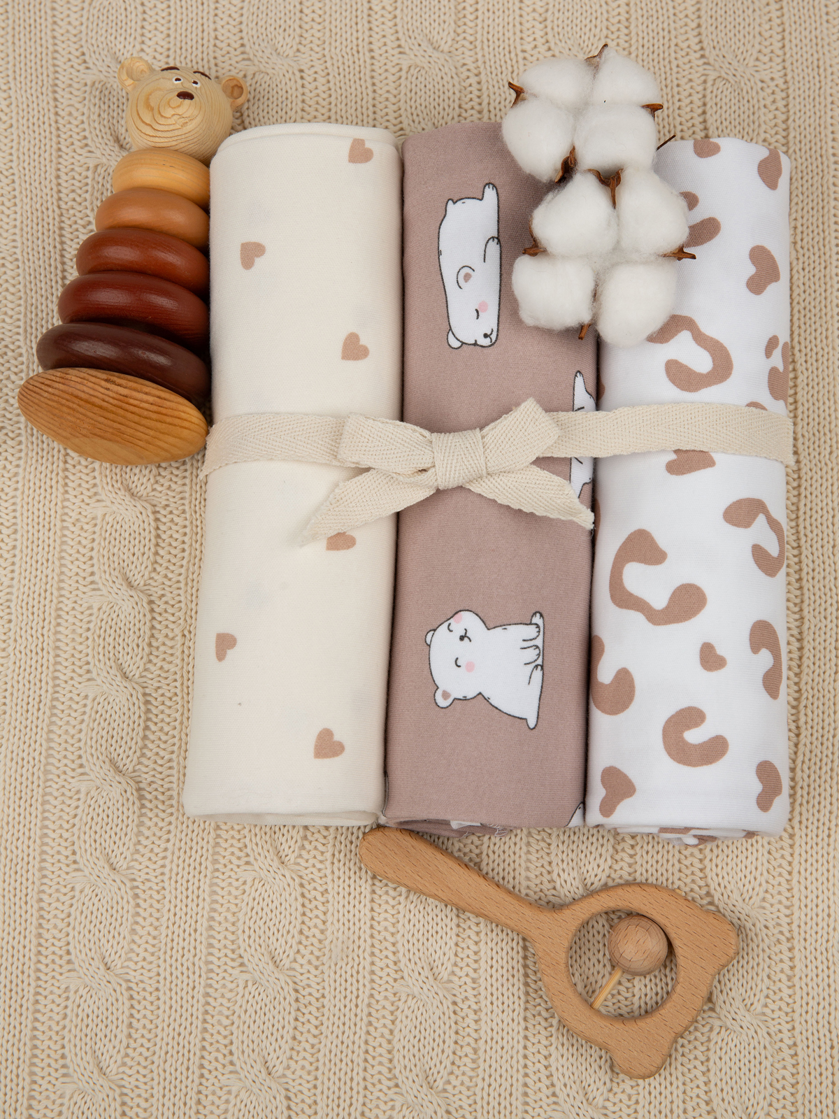 Пелёнка inlovery трикотаж 85х100 см 3 шт. - фото 6