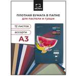 Художественная бумага, цветной картон, цветная бумага, папка для рисования Малевичъ 12 лист.