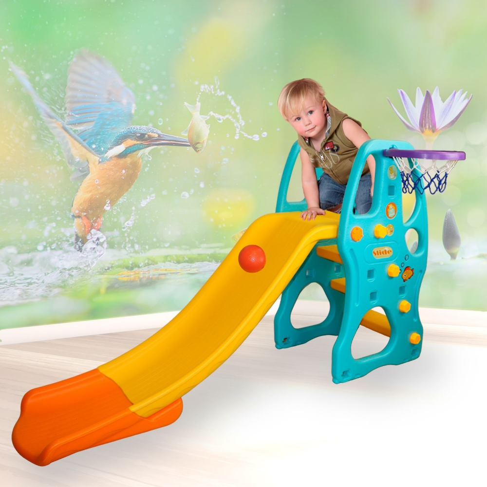 Пластиковая горка Kampfer с баскетбольным кольцом Amber Slide - фото 1