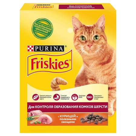 Корм сухой для кошек Friskies 300г курица-овощи для контроля образования комков шерсти