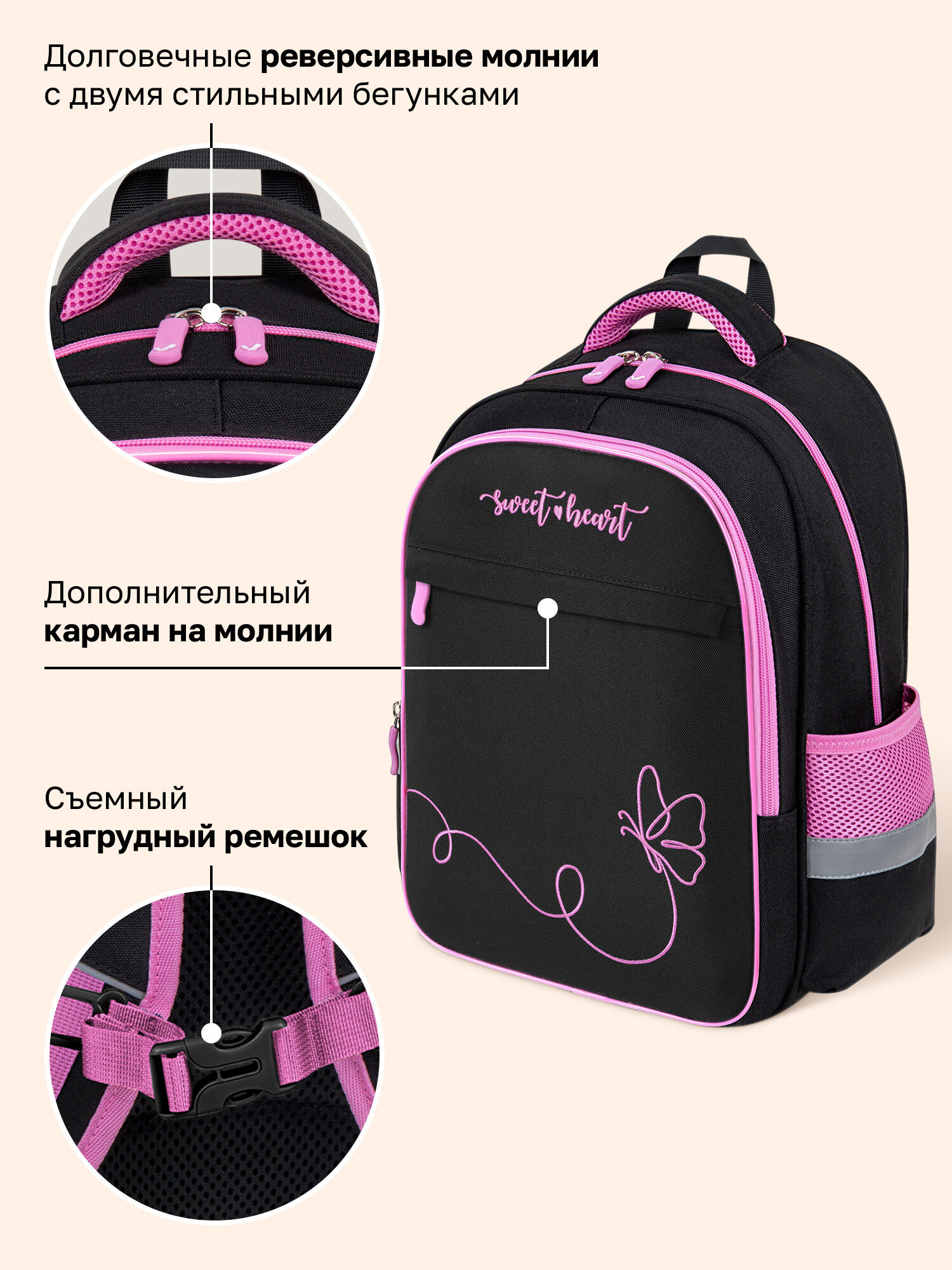 Рюкзак Brauberg парящая бабочка - фото 6
