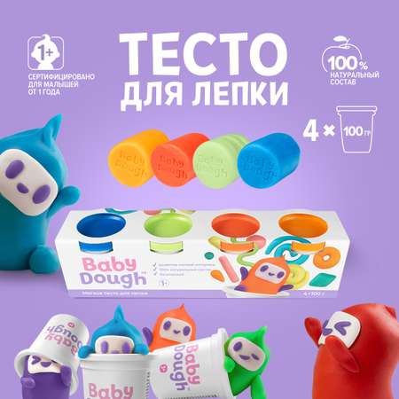 Тесто-пластилин BabyDough 4 цв.