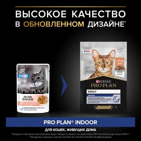 Корм влажный для кошек PRO PLAN Nutri Savour 85г с лососем в соусе пауч