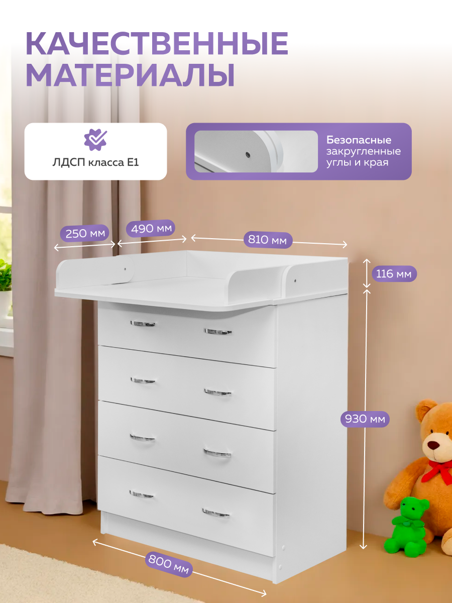 Комод пеленальный Alatoys (белый) - фото 2