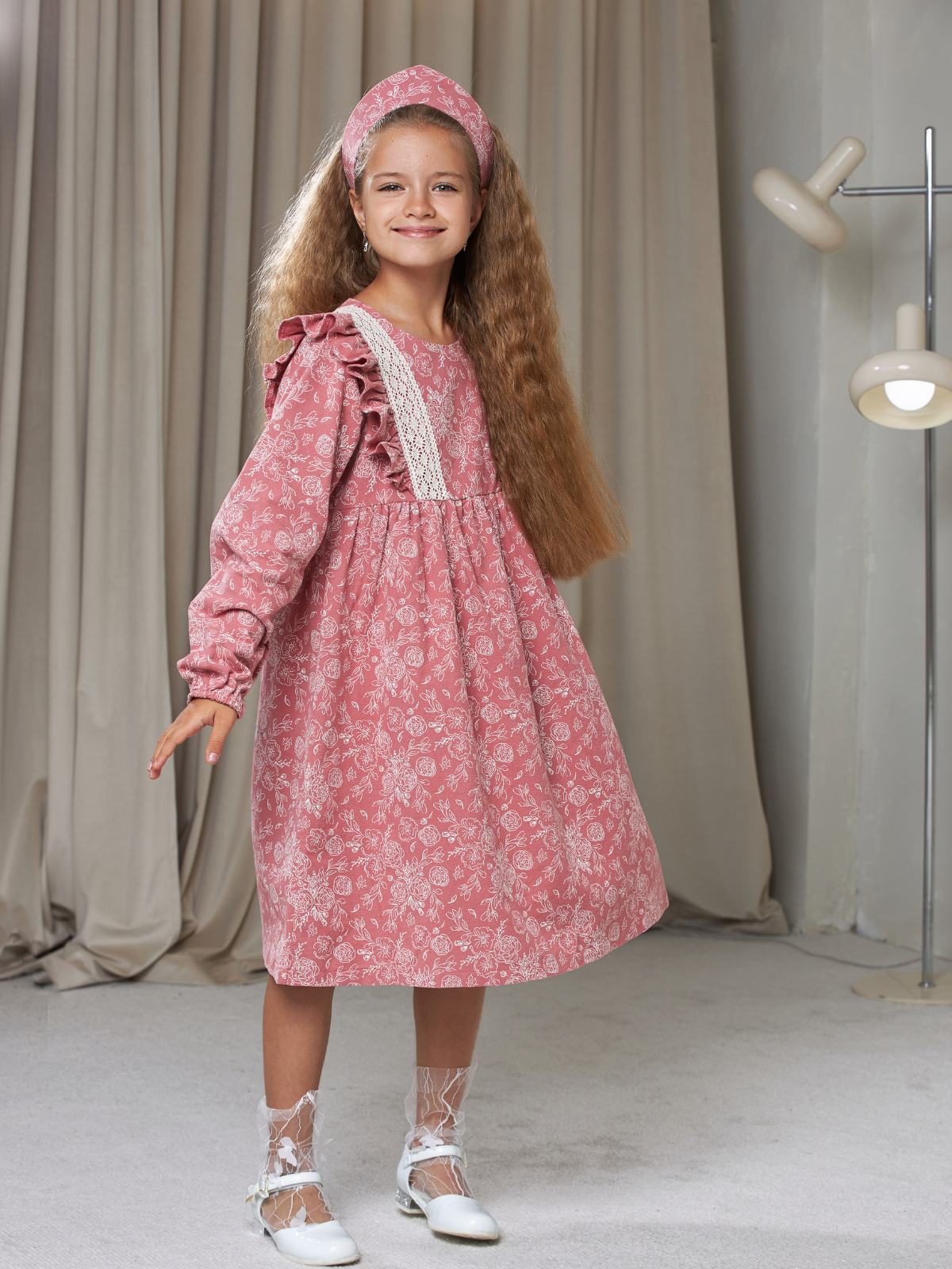 Платье MOUN платье_фланель/кружево_розы - фото 9