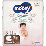 Подгузники Moony Organic M (6-11 кг) 46 шт.