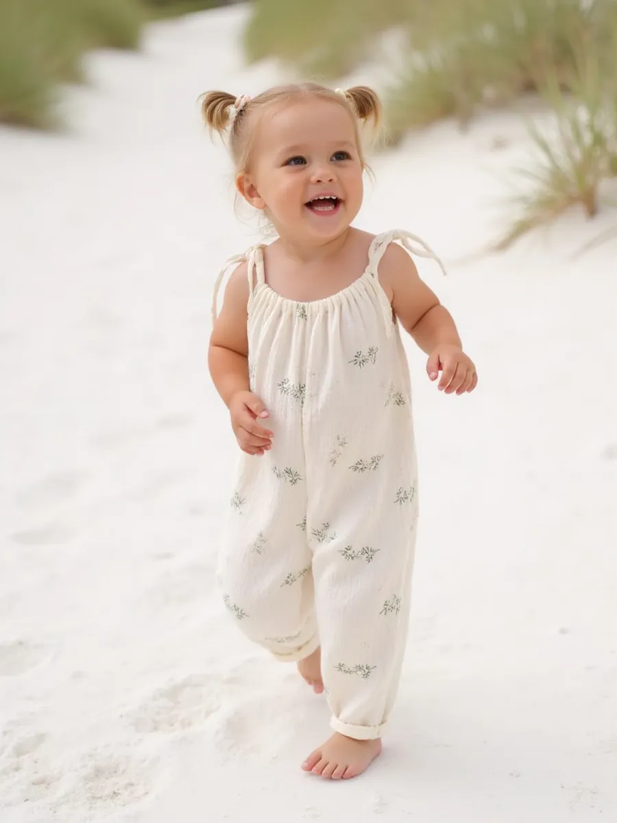 Полукомбинезон Minilik Комбез. муслин. молочный - фото 1