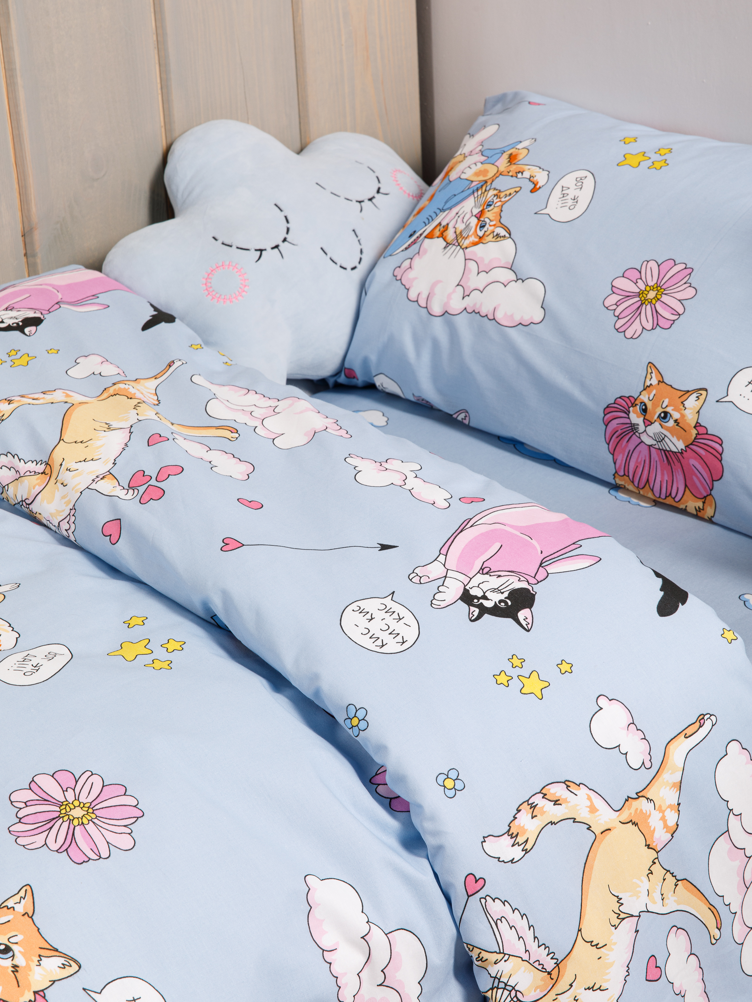 Комплект постельного белья Wake Me Wake Kitty полутораспальный 3 предм. - фото 5