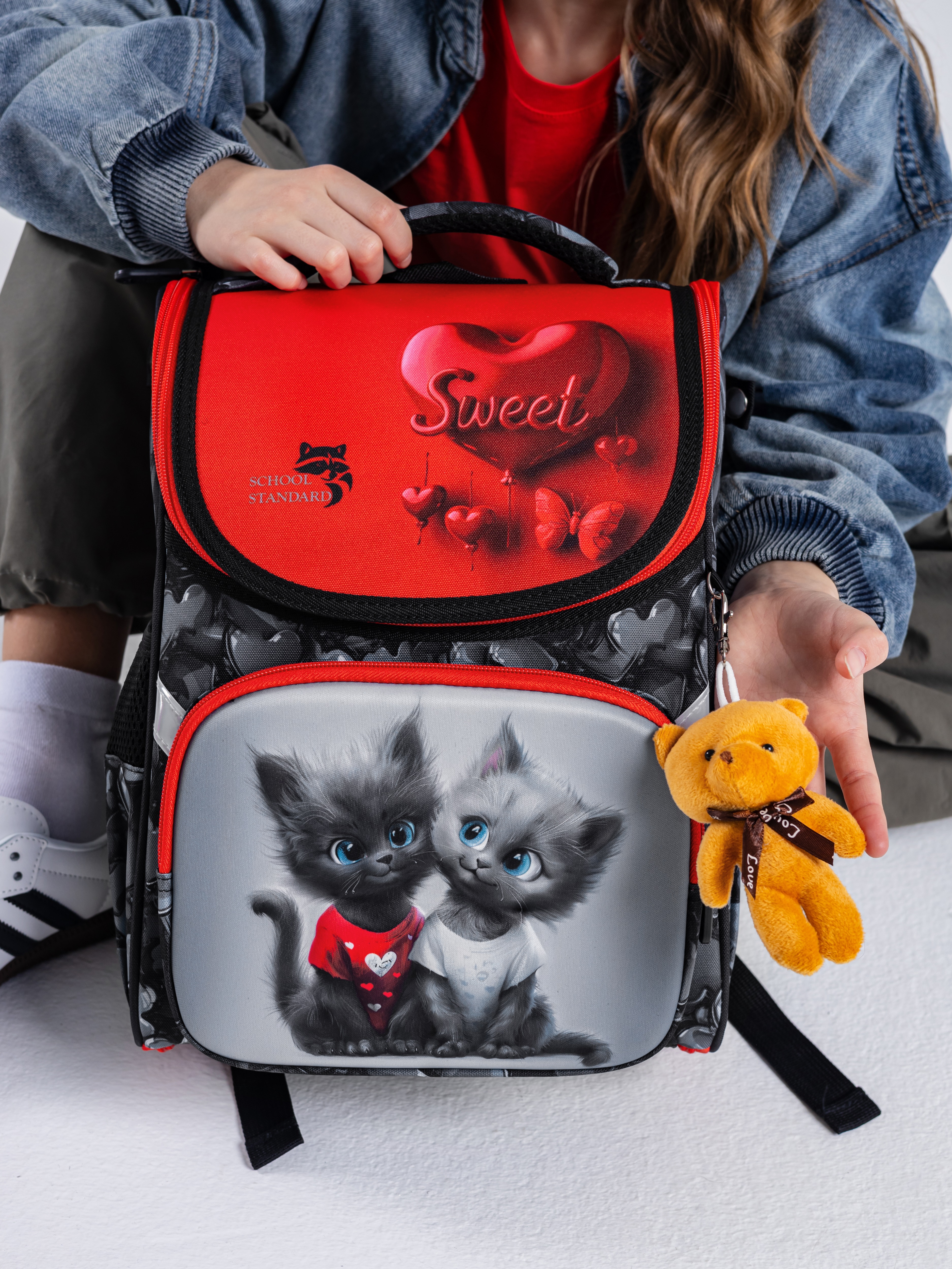 Ранец School Standard начальной школы 4 в 1 + мишка - фото 6