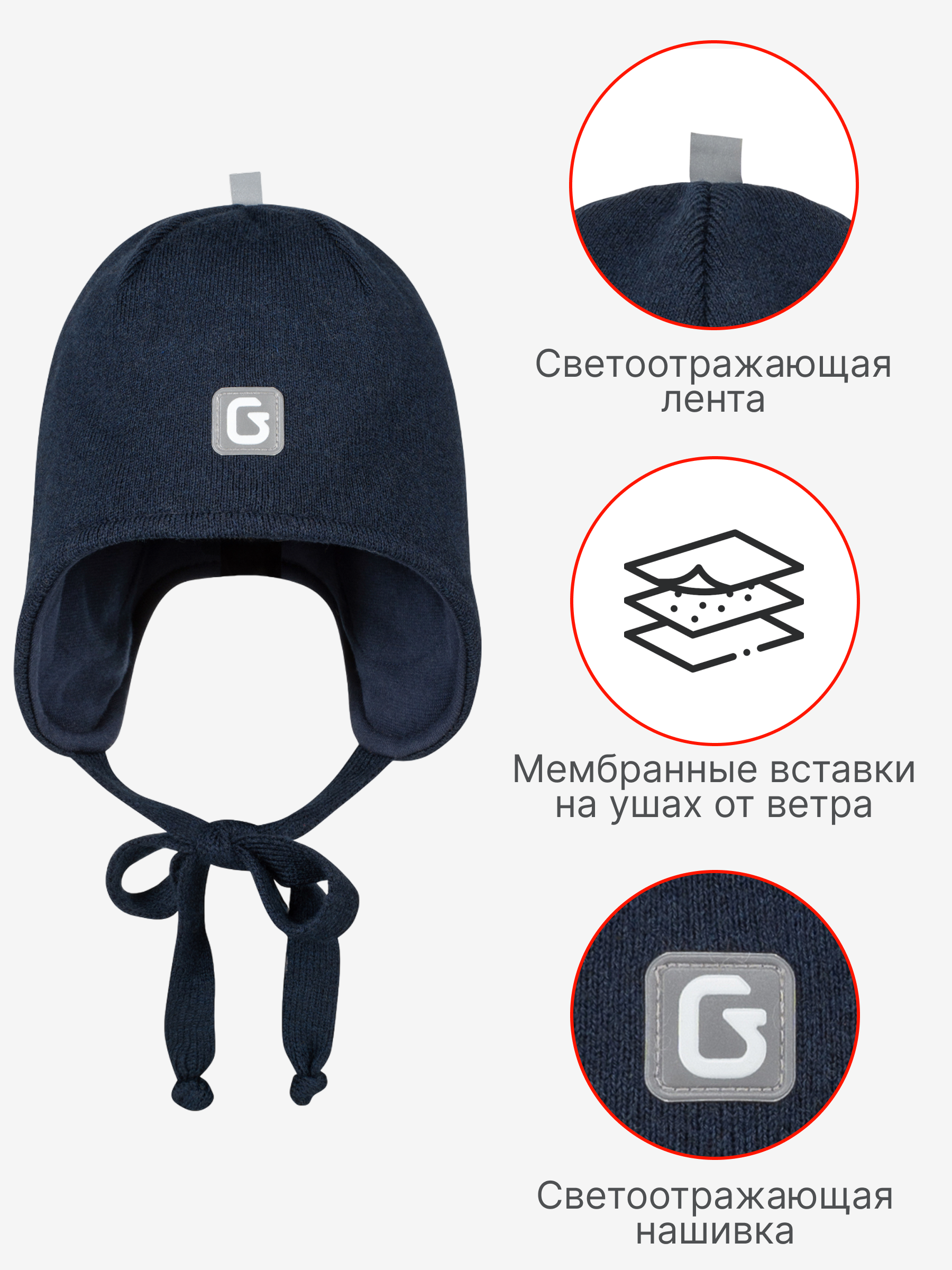 Шапка GUSTI GW25AC1215B-NAVY - фото 3