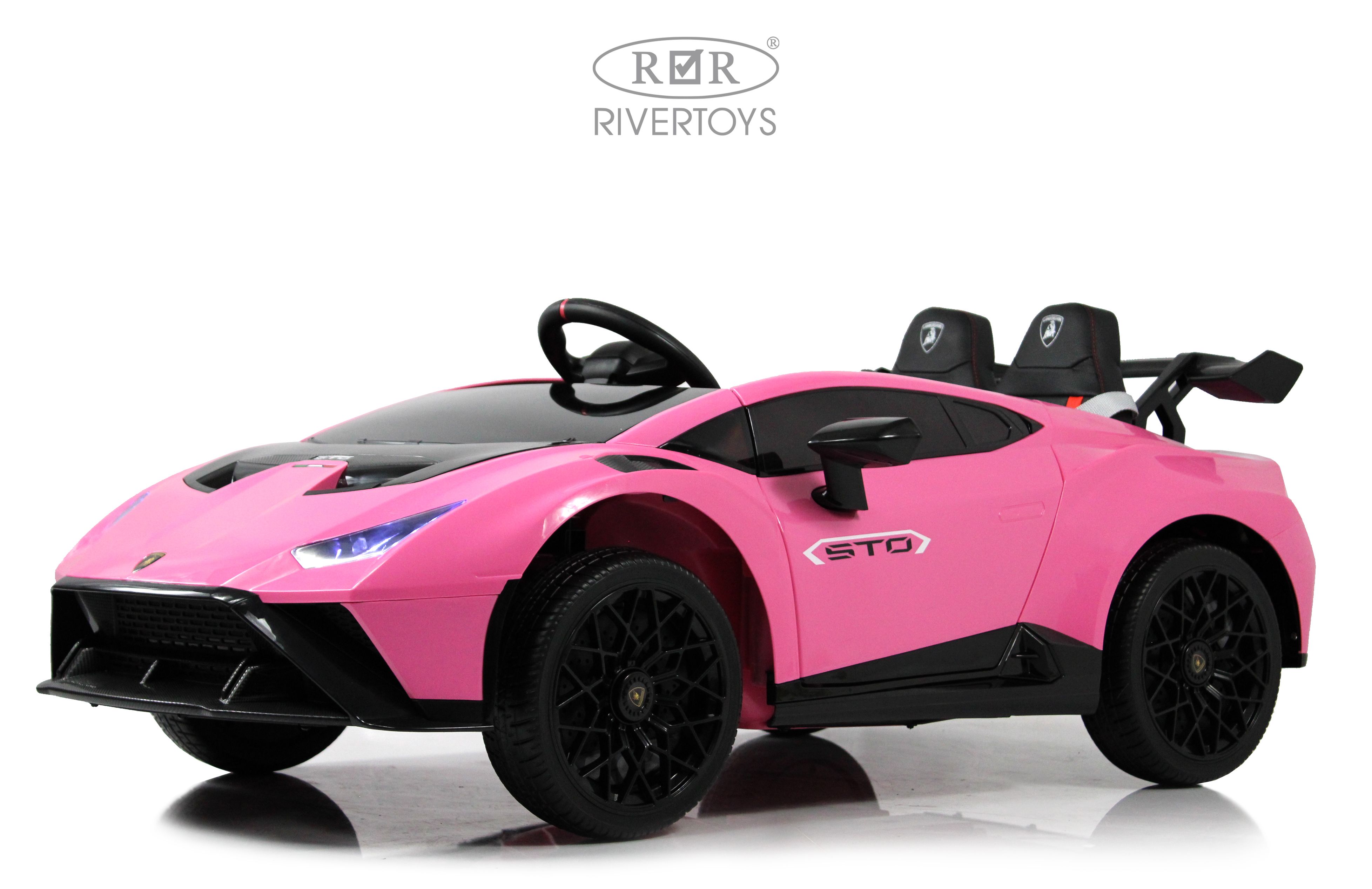 Электромобиль RIVERTOYS Lamborghini E888EE-PINK С пультом ДУ - фото 1