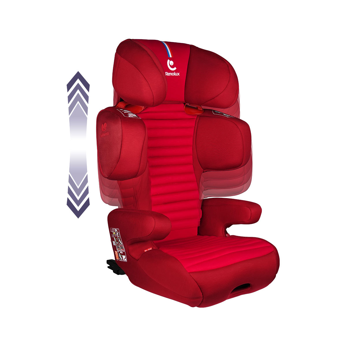 Автокресло Renolux Renofix passion Isofix 2/3 (15-36 кг) красный - фото 8
