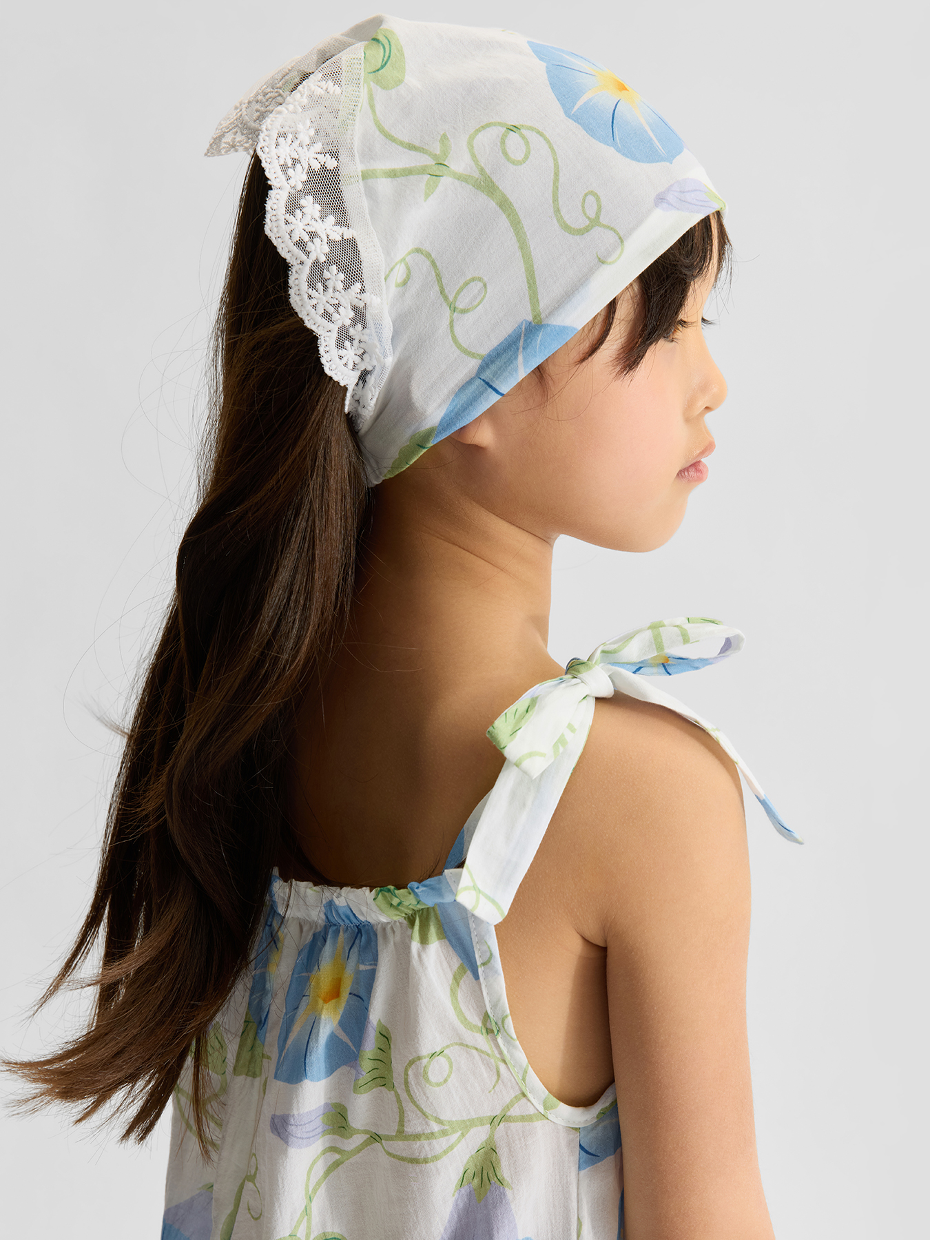 Повязка на голову Happy Baby 88263-0_milky-blue (flowers) - фото 3