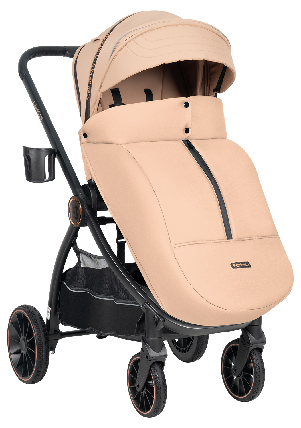 Коляска 3в1 Farfello Camille бежевый - фото 16