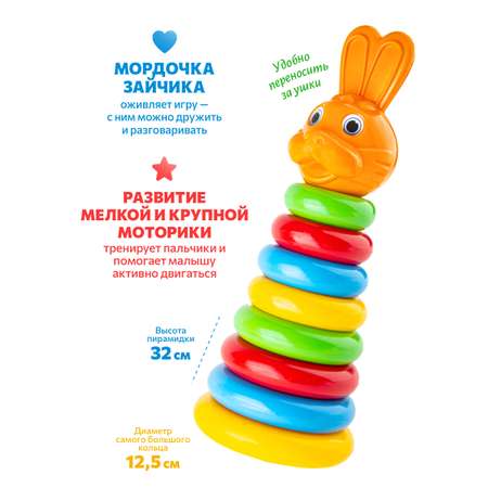 Игрушка Green Plast пирамидка Животные Заяц