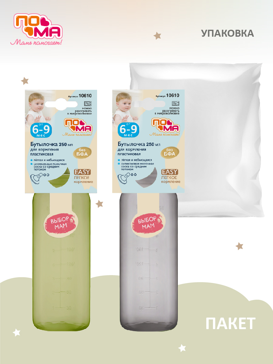 Бутылочка Пома 250 мл 2 шт. - фото 8