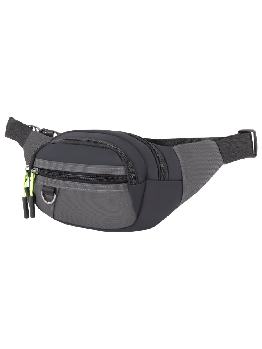 Сумка HEIKKI чёрный/зеленый поясная - фото 2