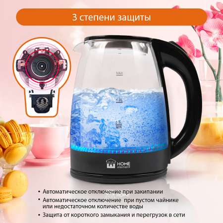 Электрочайник HOME ELEMENT HE-KT185 черный графит