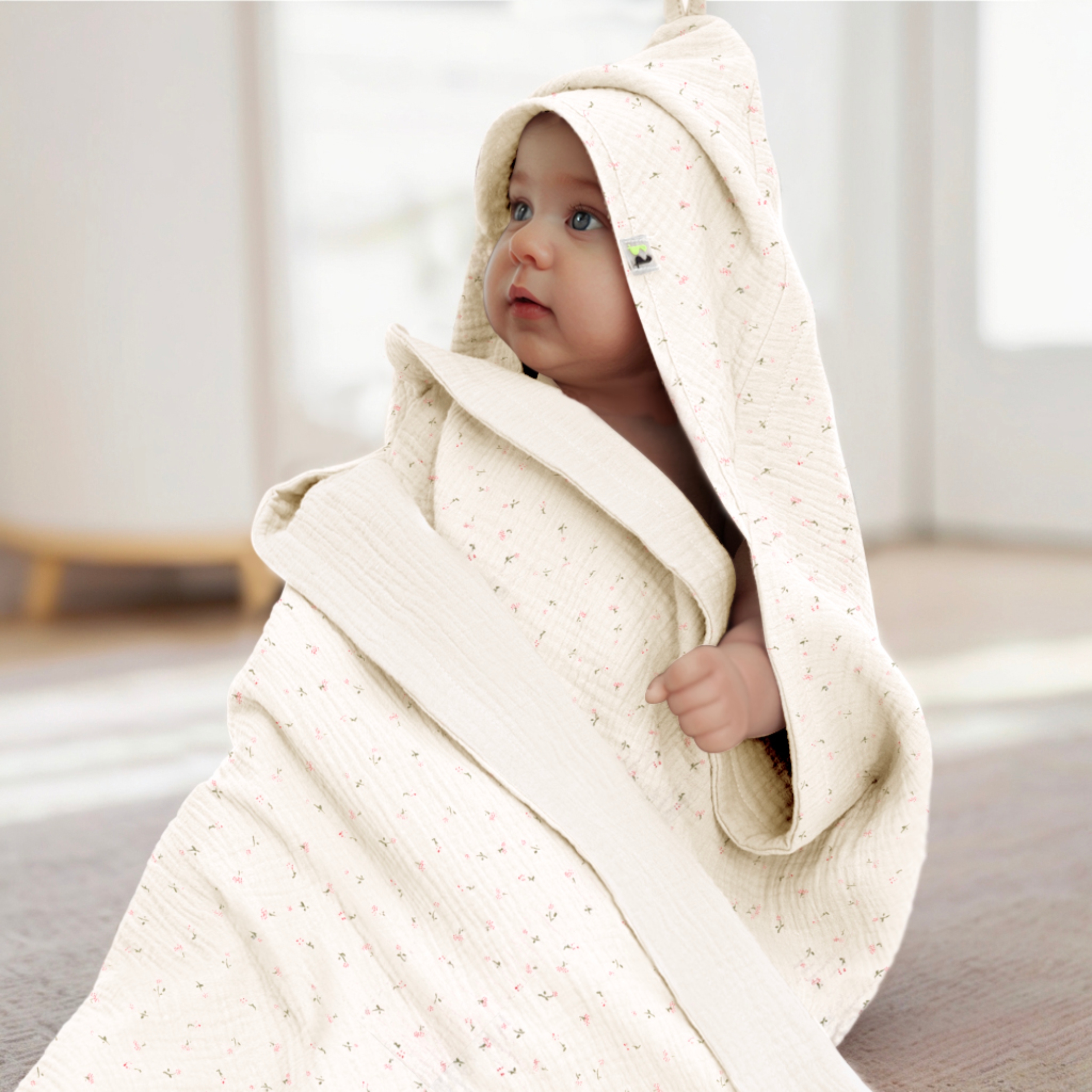 Полотенце уголок Фабрика Бамбук с капюшоном (уголком) 98 x 98 см - фото 4