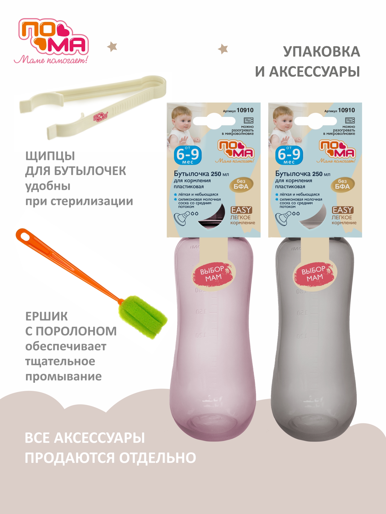 Бутылочка Пома 250 мл 1 шт. - фото 6