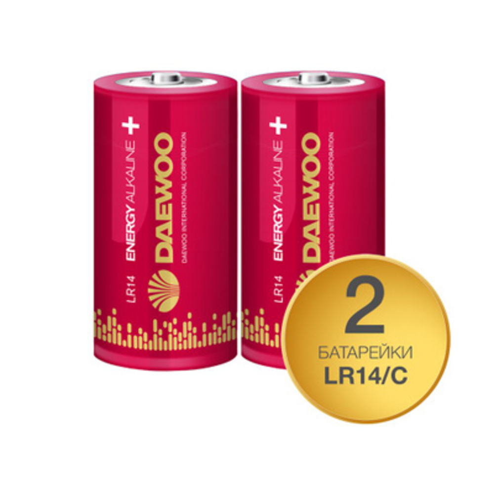 Батарейки алкалиновые DAEWOO Energy Alkaline типоразмера С LR14 2 шт. LR14EA-2B - фото 3