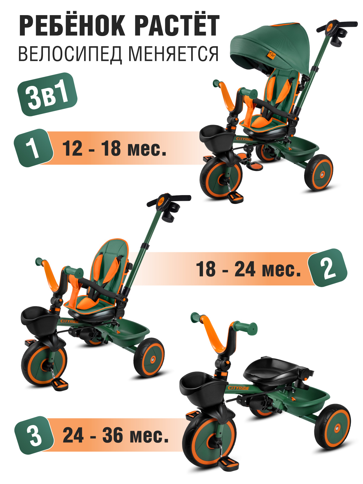 Трехколесный велосипед CITYRIDE - фото 2