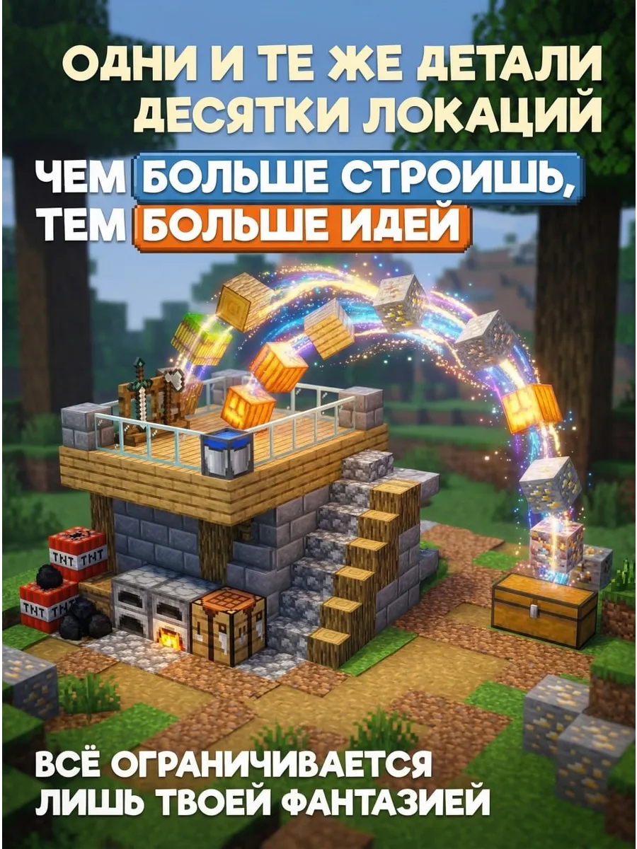 Конструктор MiniMinds Minecraft магнитный 192 дет. - фото 9
