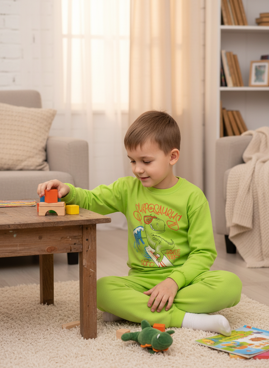 Пижама Утенок 800п салат дино скейт - фото 3