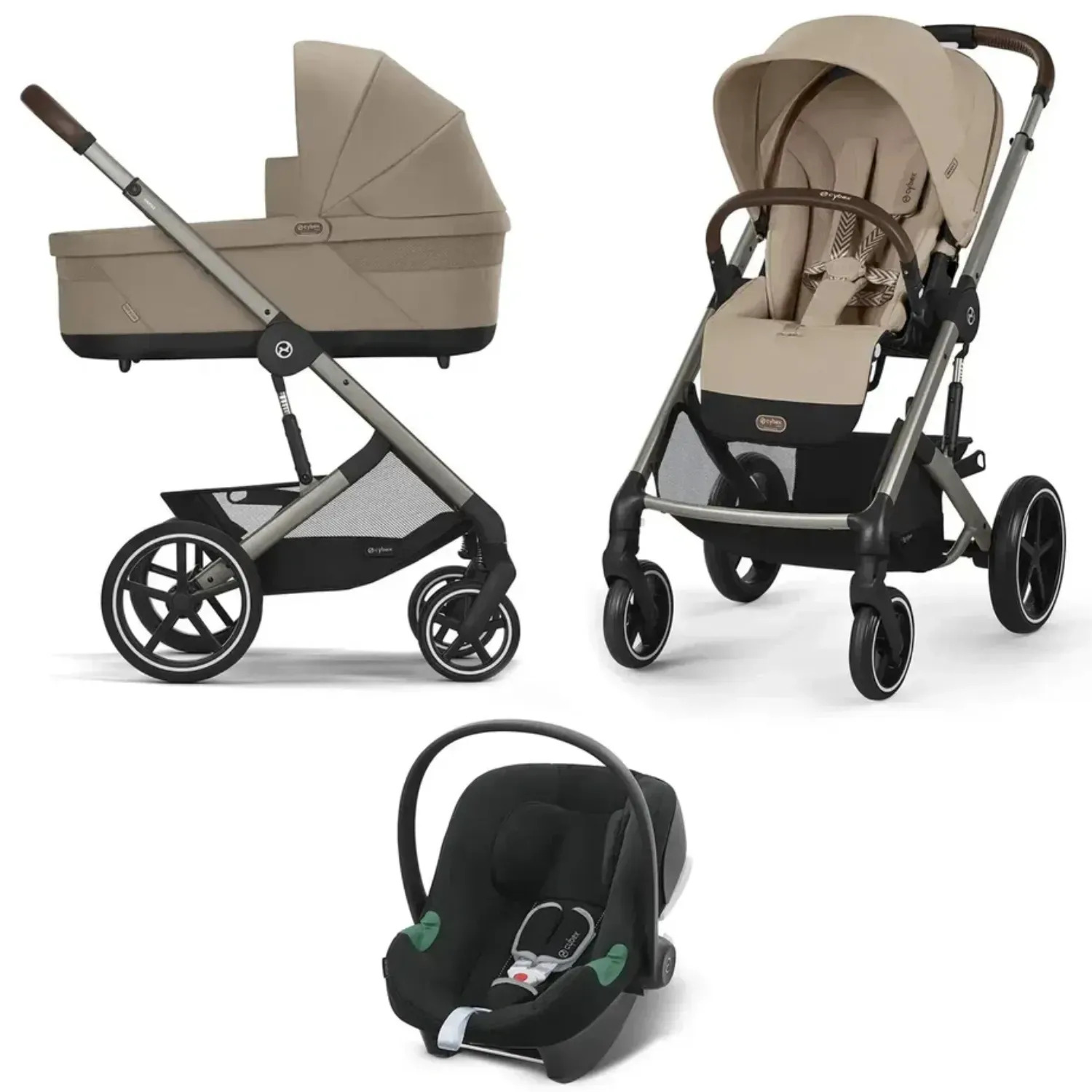 Коляска 3в1 Cybex Balios S Lux TPE бежевый - фото 1