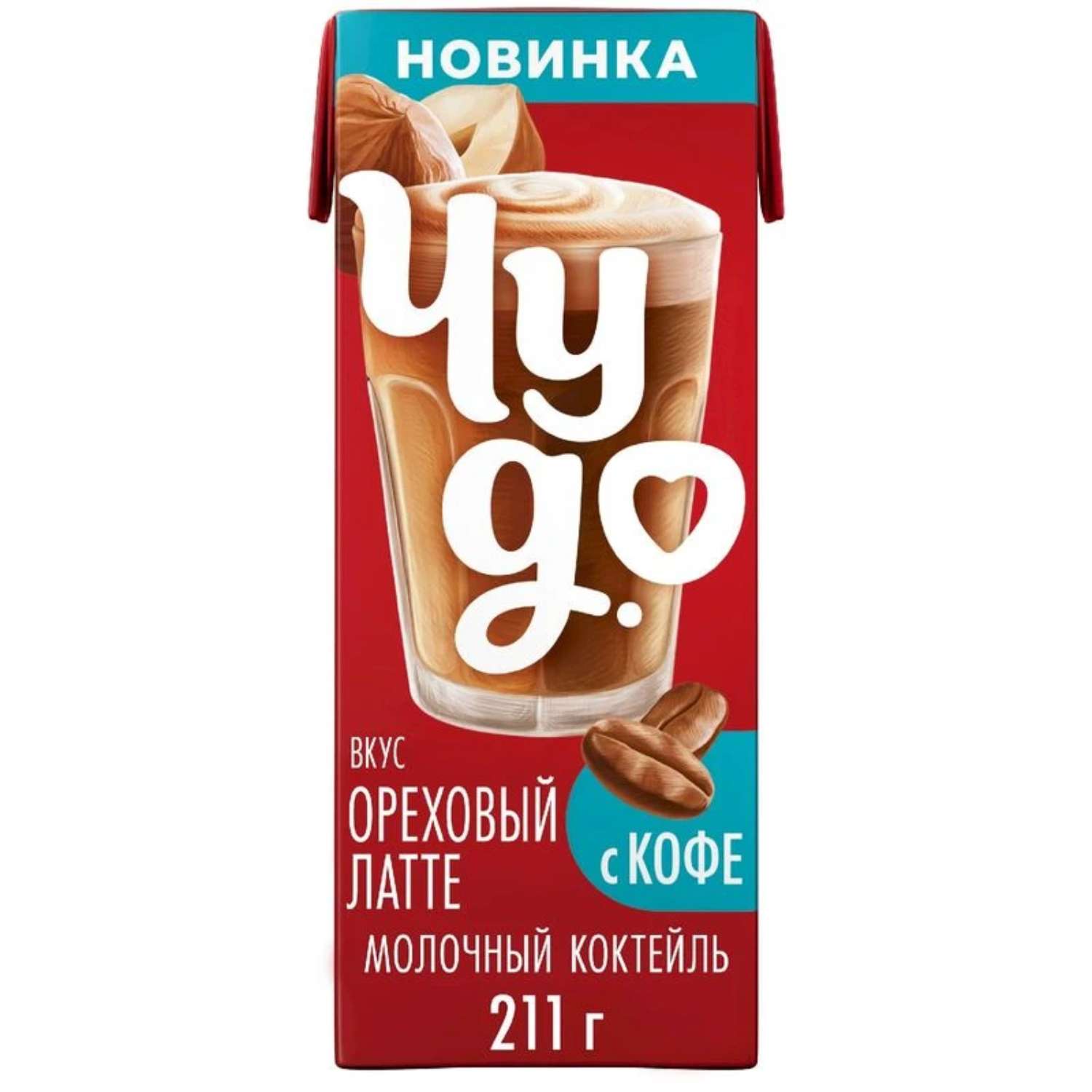 Коктейль молочный Чудо со вкусом Ореховый латте 2% 200г - фото 1