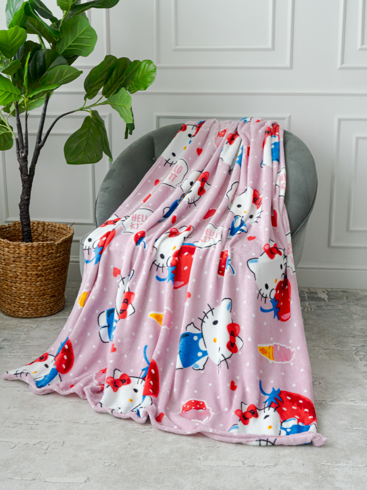 Плед детский Павлинка Аэро Софт Hello Kitty Клубнички р. 150*200 - фото 16